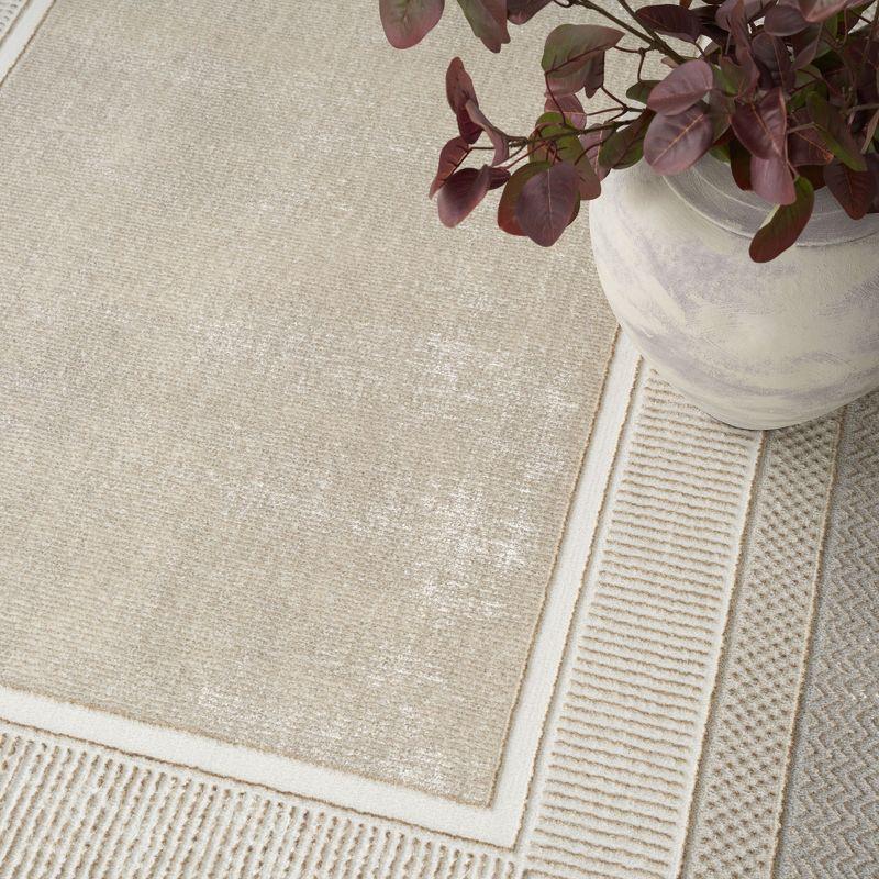 Nourison Glam 3'11" x 5'11" Ivory Modern Indoor Rug