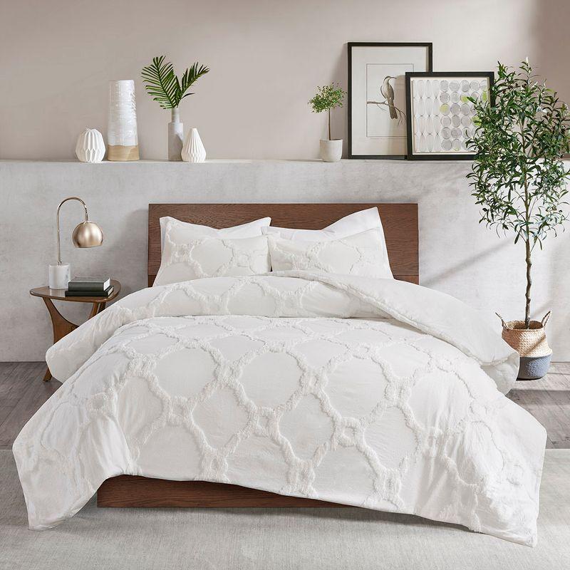 Pacey 3 Piece Tufted Cotton Chenille Comforter Set