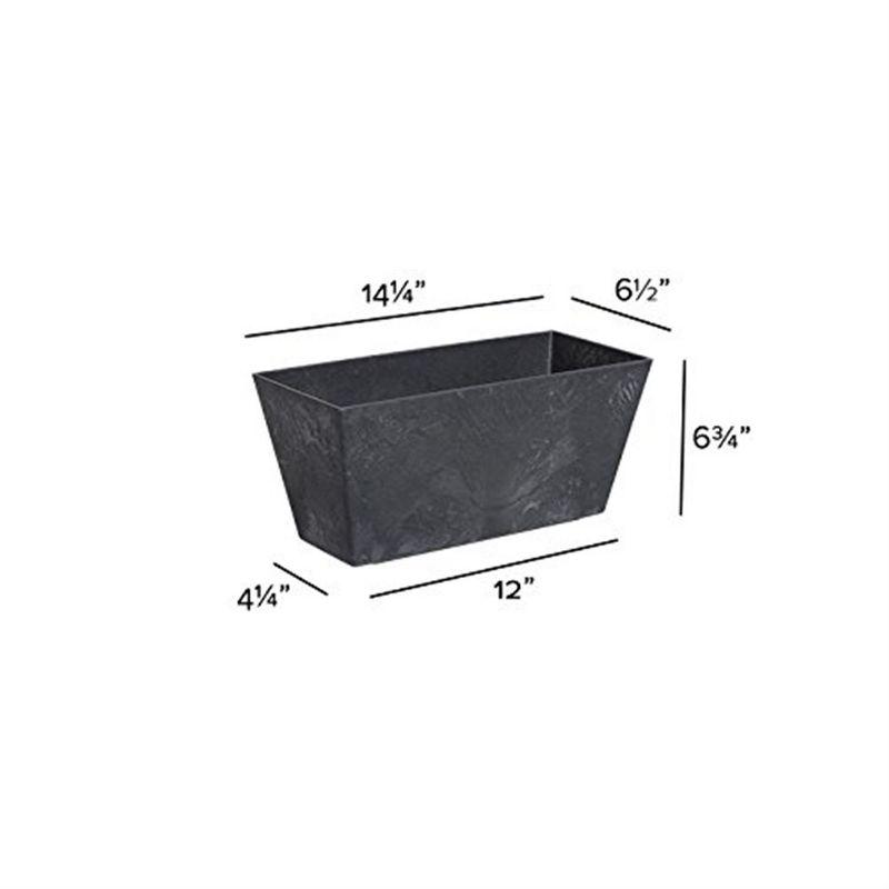 Novelty Artstone Ella Flower Box, Black, 14.5in