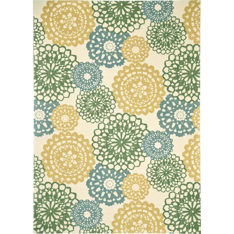 Waverly Sun N Shade SND72 Ivory Gold Indoor/Outdoor Area Rug 7'9" x 10'10"