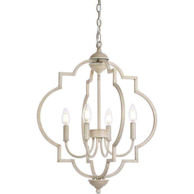 Elegant Lighting Sandara 4 lights pendant in weathered dove