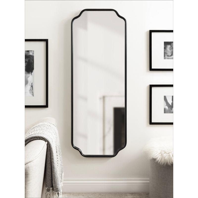 Kate & Laurel All Things Decor 18"x48" Plumley Framed Wall Mirror Black: Scallop Corner, Wall Mount