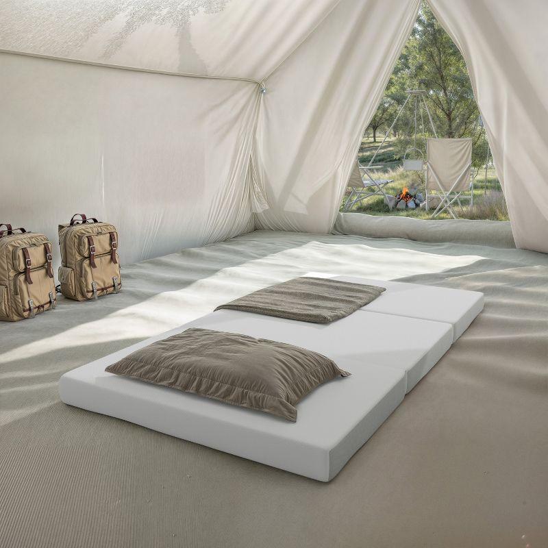 Flash Furniture Cloud Portable Tri-Fold 4" Cooling Memory Foam Twin Mattress in a Box with Removable Washable Cover