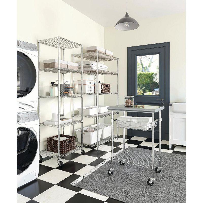 Seville Classics 36'' W 5-Tier NSF-Certified Steel Shelving with Wheels