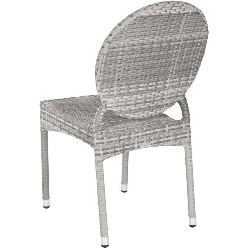 Valdez Indoor Outdoor French Bistro Stacking Side Chair (Set of 2) - Grey - Safavieh.