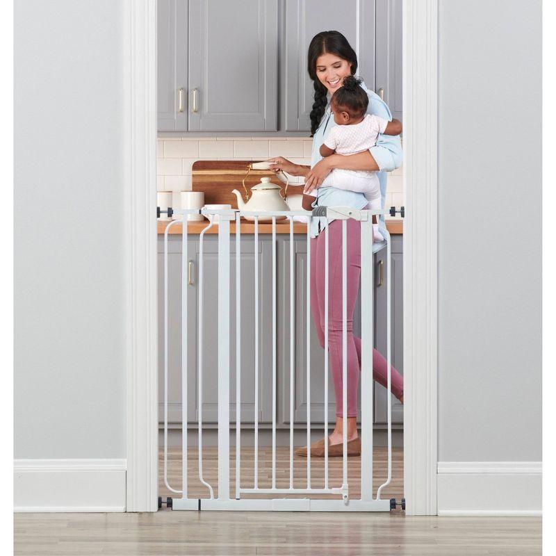 Regalo Extra Tall Easy Step Metal Walk Through Baby Gate - White