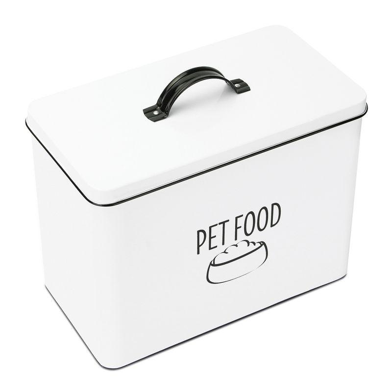 Outshine Co Outshine White Farmhouse Dog Food Bin Storage Container Cute Pet Food And Treat Canister With Lid & Reviews | Wayfair