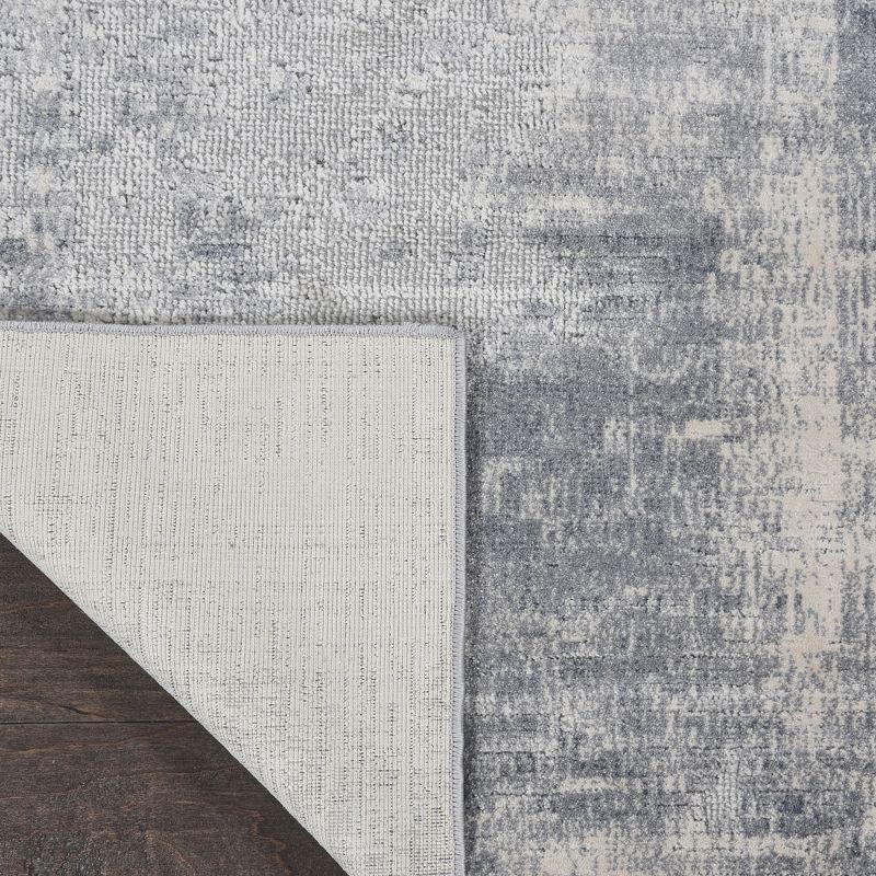 Nourison Rustic Textures Contemporary Abstract Indoor Area Rug Blue/Ivory 9'3" x 12'9"