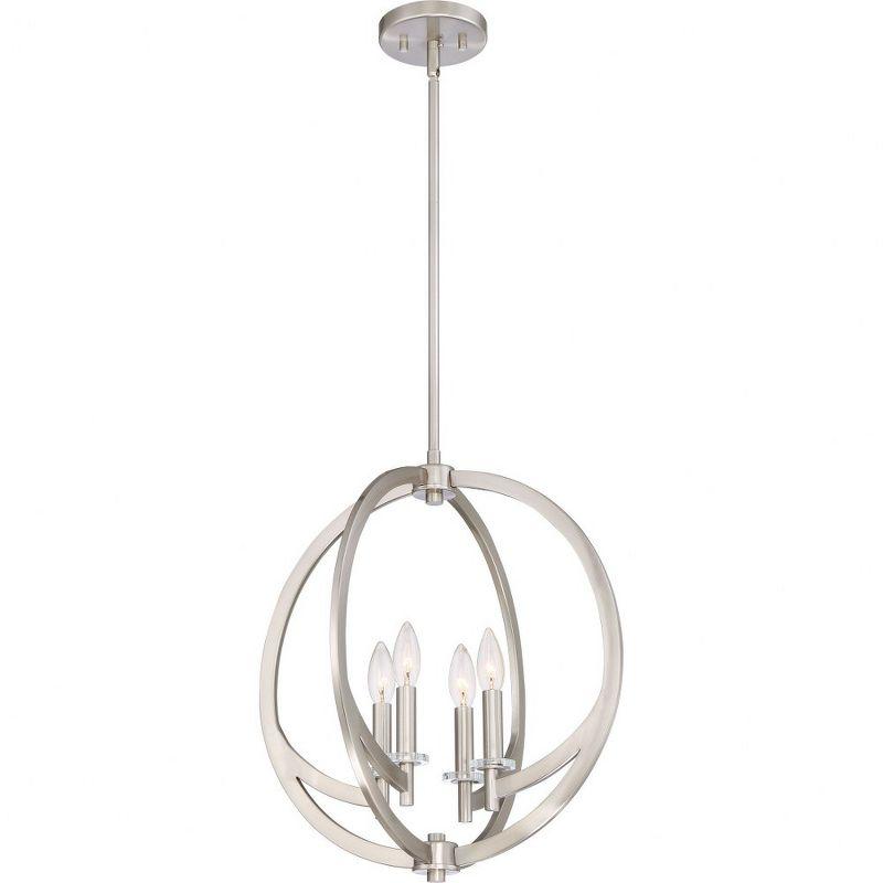 Brushed Nickel 18" Globe Pendant Light with Glass Shade