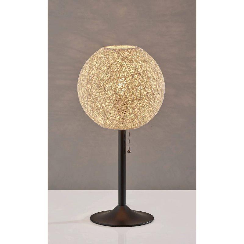 Adesso Havana Table Lamp Bronze: ETL Listed, Metal Body, Beige Paper Shade, Pull Chain Switch