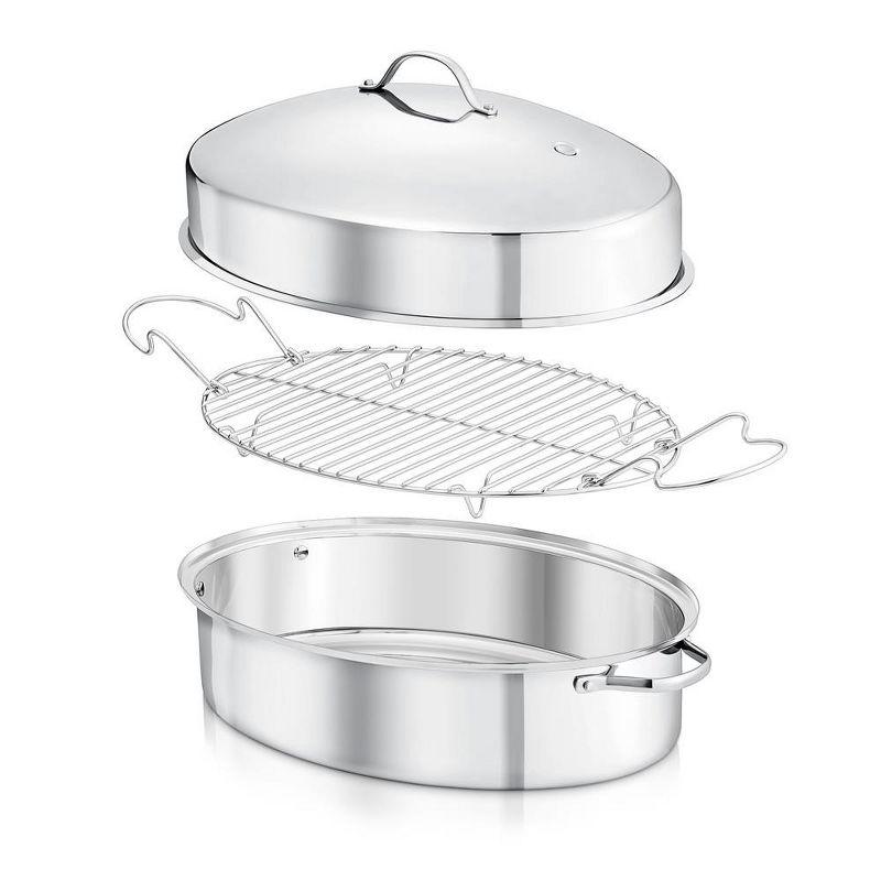 NutriChef Non-Stick Stainless Steel Roasting Pan