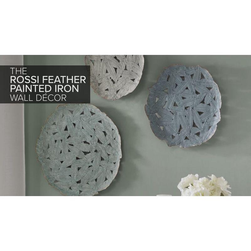 Latitude Run® Textured Feather 3-Piece Metal Disc Wall Decor Set