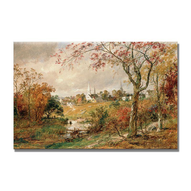 Autumn Landscape 24x16 Framed Canvas Art