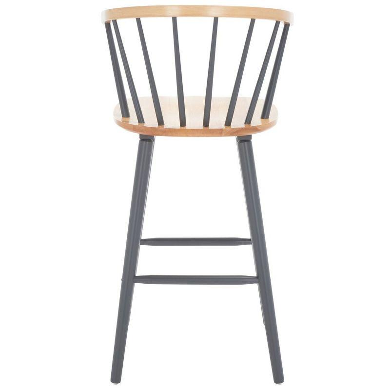 Natural and Grey Windsor Bar Stools with Graduated Legs, Set of 2