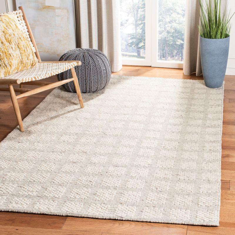 Marbella Gray Flat Woven Handmade Wool Rug - 3' x 5'