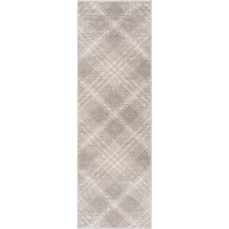 Gray Abstract Synthetic Easy Care Area Rug, 10' x 14'