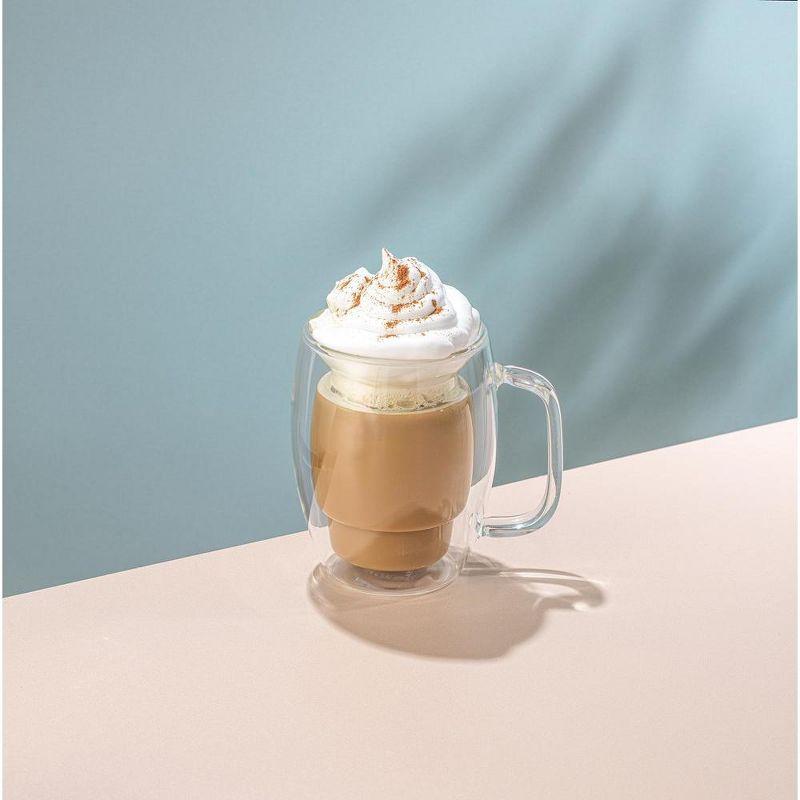 JoyJolt JoyJolt Cadus Double Wall Coffee Tea Glasses, 16oz (Set of 2)