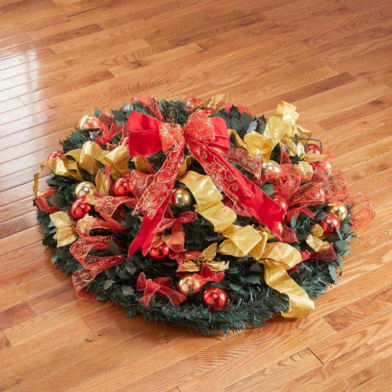 BrylaneHome Fully Decorated Pre-Lit 41/2' Pop-Up Christmas Tree - Silver Gold