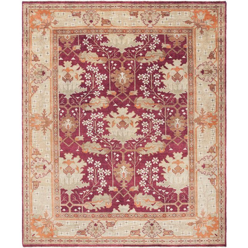 Elysian Red Wool 9' x 12' Hand-Knotted Oushak Area Rug