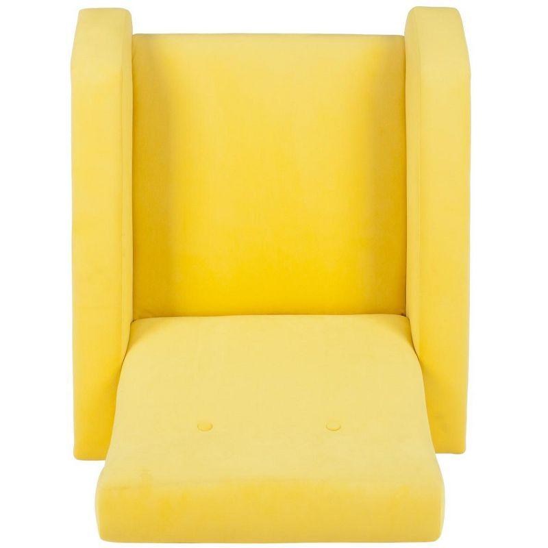 Aida Velvet Retro Mid-Century Accent Chair - Yellow Velvet - Safavieh