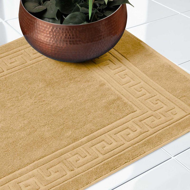 Modern Absorbent Bath Mat (Set of 2), 22" x 35", Toast - Blue Nile Mills