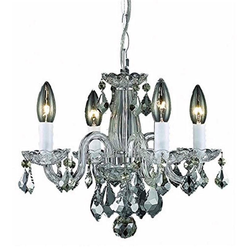 Rococo Chrome 4-Light Pendant with Clear Royal Cut Crystal