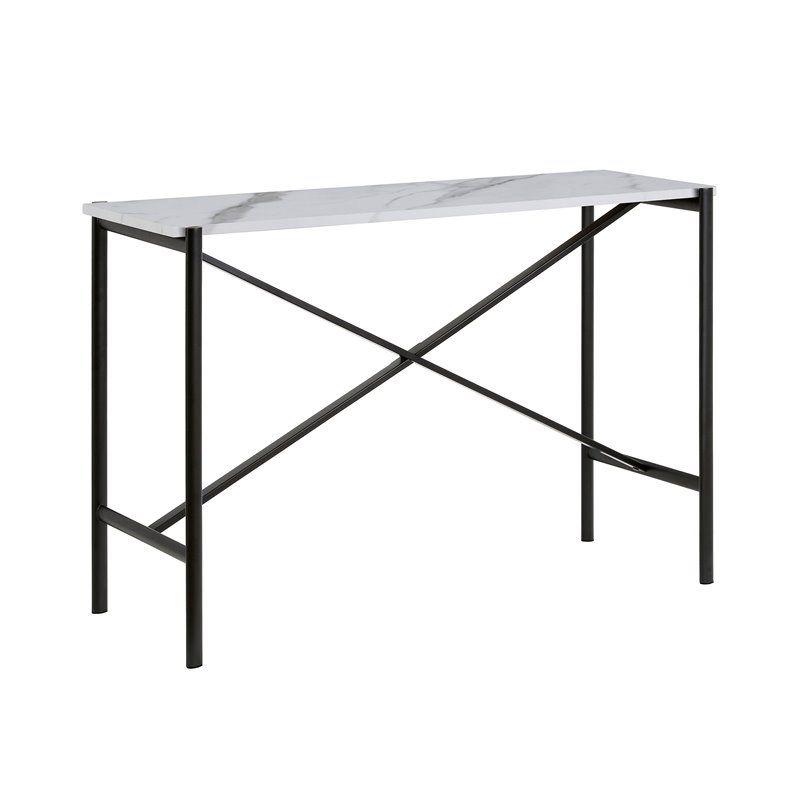 Marble Top Console Table in Black - Henn&Hart