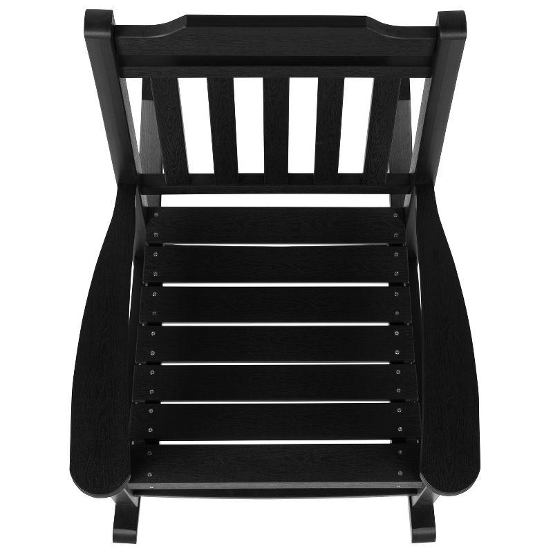 Flash Furniture Winston All-Weather Poly Resin Rocking Chair in Black