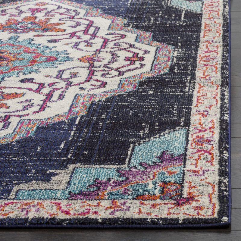 Monaco MNC254 Power Loomed Indoor Area Rug - Black/Blue - 6'7"x9'2" - Safavieh