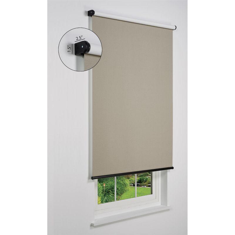 Linen Avenue Cordless Blackout Roller Shade, Beige and Taupe (Arrives 1/4" Narrower)