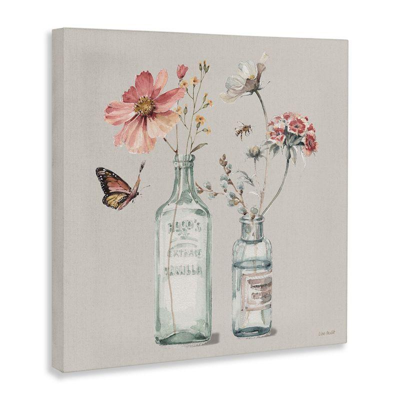 Stupell Industries Flower Jar Butterfly Painting, 17" x 17"