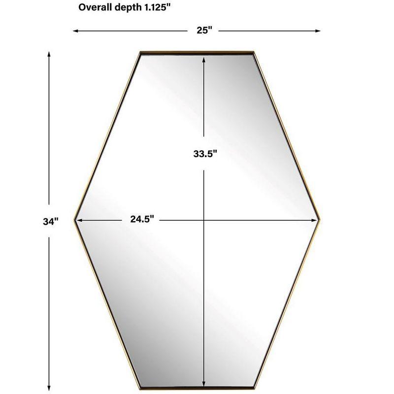 Ankara Brass Hexagon Mirror with Stainless Steel Frame