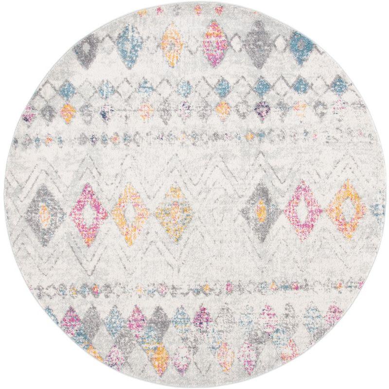 Madison 700 MAD798 Power Loomed Indoor Area Rug - Grey/Gold - 4' Round - Safavieh