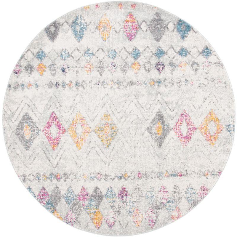 Metro-Mod Chic 47" Round Gray Hand-Knotted Wool Blend Area Rug