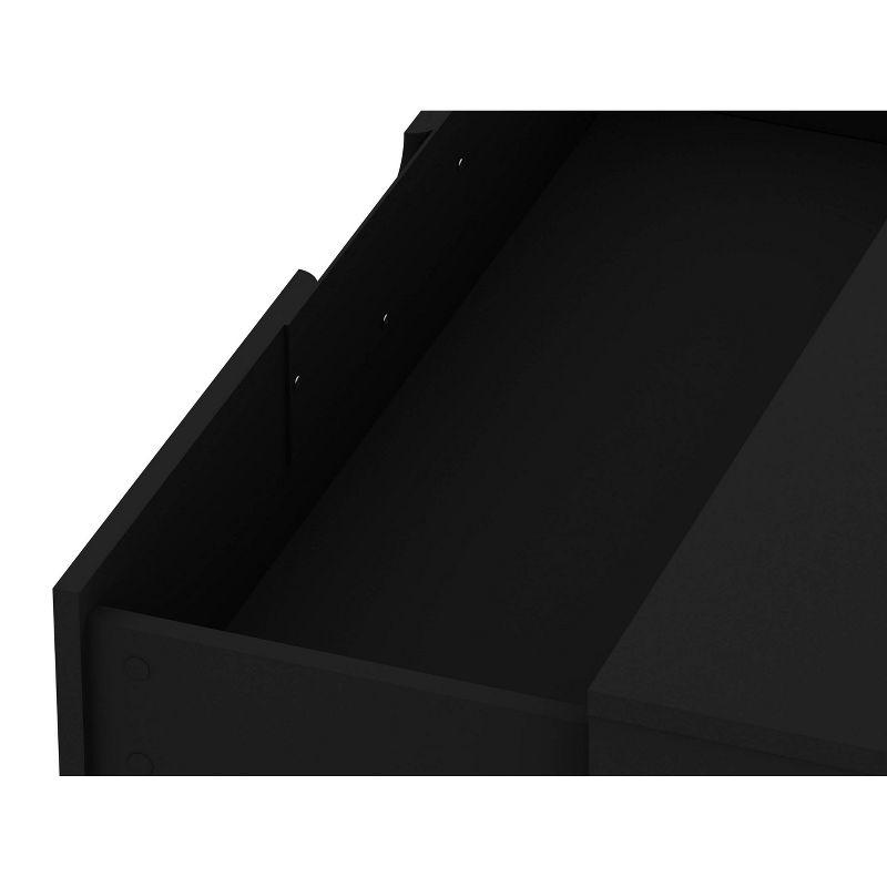 Rockefeller Dresser Black - Manhattan Comfort: MDF Composite Frame, 3-Drawer Storage for Bedroom