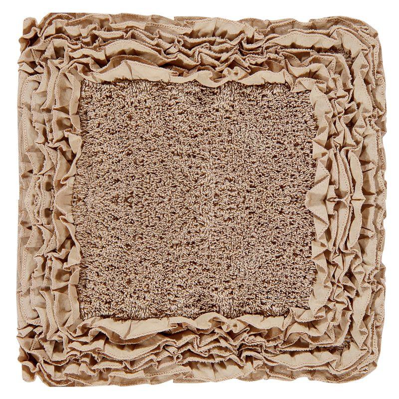 Better Trends Shaggy Boader 100% Cotton Tufted Non- Slip Backing Bath Rug 20" x 60" Runner - Beige