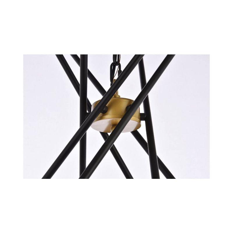 Elegant Lighting Casen 32 inch pendant in black and brass