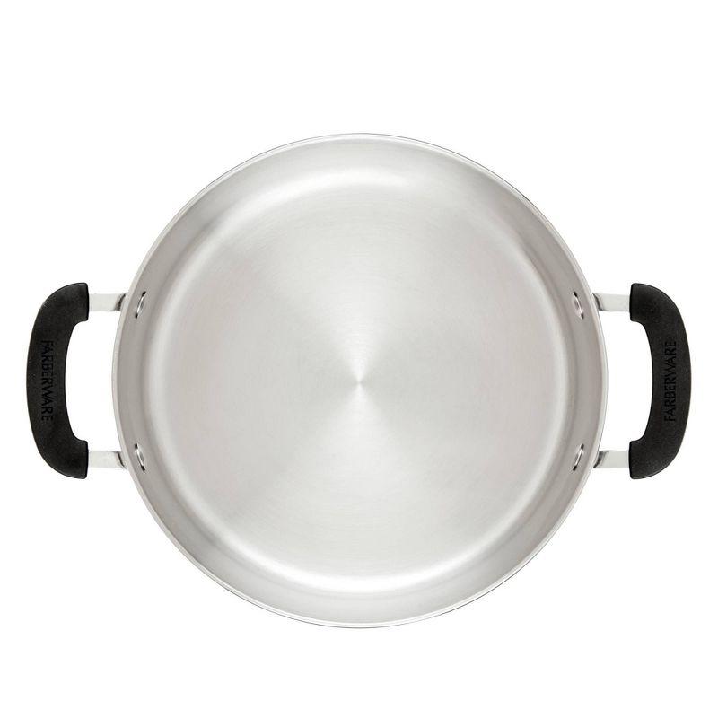 Farberware Brilliance Stainless Steel Dutch Oven  / Casserole Pan With Lid, Dishwasher Safe And Induction Suitable, 5 Quart, Silver