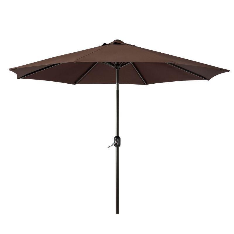 WestinTrends 9 Ft Outdoor Patio Market Table Umbrella with Tilt and Crank, Coffee