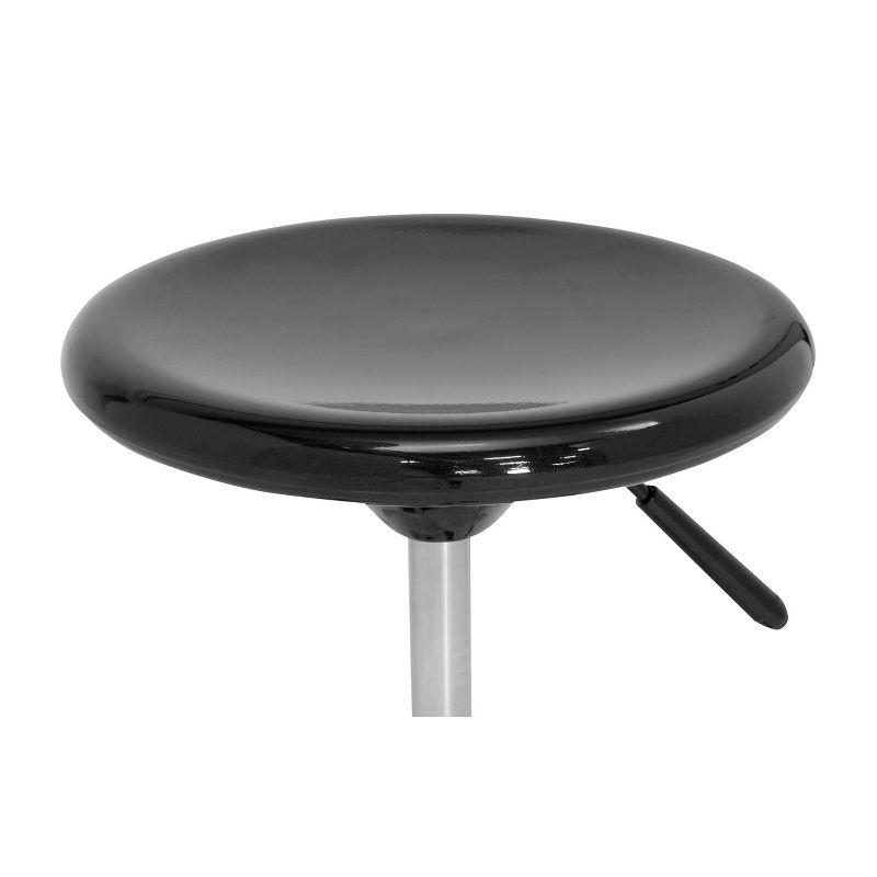 Sleek Adjustable Height Black Acrylic Studio Stool with Chrome Footring