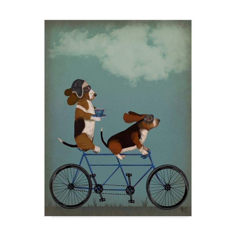 Trademark Fine Art -Fab Funky 'Basset Hound Tandem' Canvas Art - 24''x18''