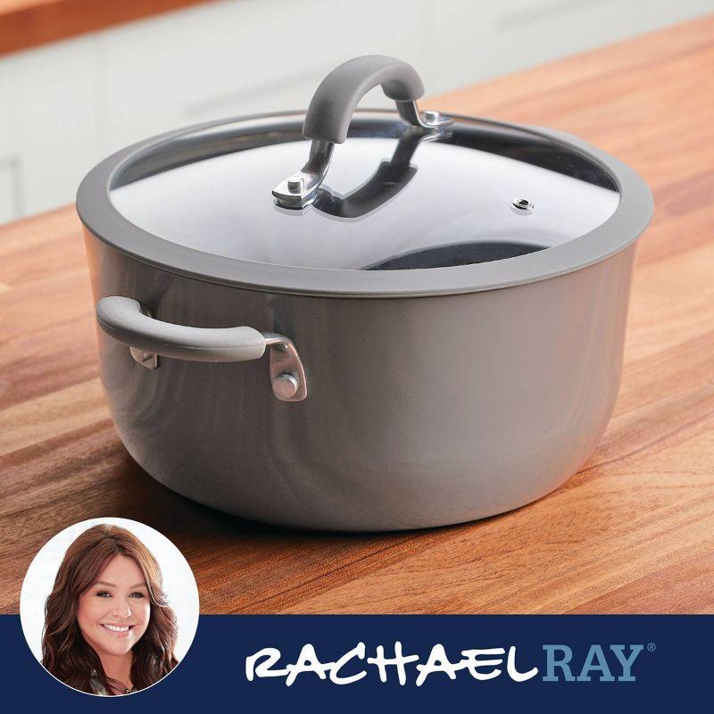 Rachael Ray Cook + Create 5qt Aluminum Nonstick Dutch Oven with Lid - Gray