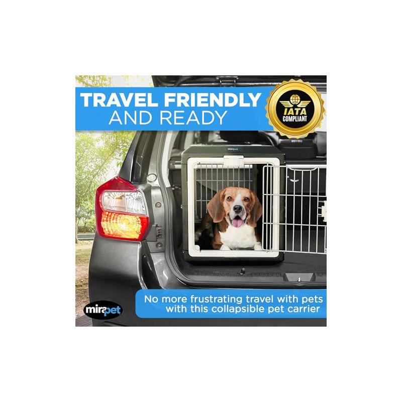 Mirapet USA Pet Carrier & Crate 26" - Premium Collapsible Design for Medium Cats and Dogs-360-Degree Ventilation & Hard Plastic Wall Protection