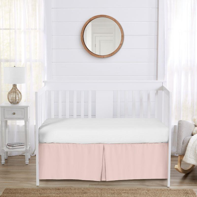 Sweet Jojo Designs Girl Baby Crib Bed Skirt Celestial Collection Solid Blush Pink
