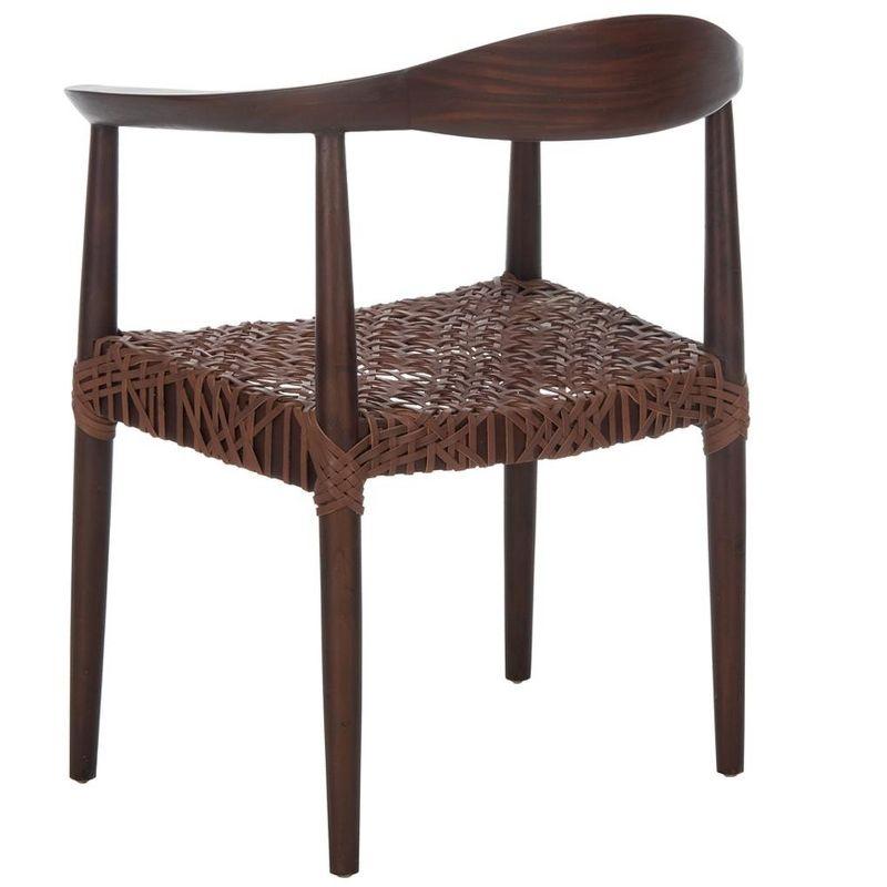 Juneau Leather Woven Accent Chair  - Safavieh