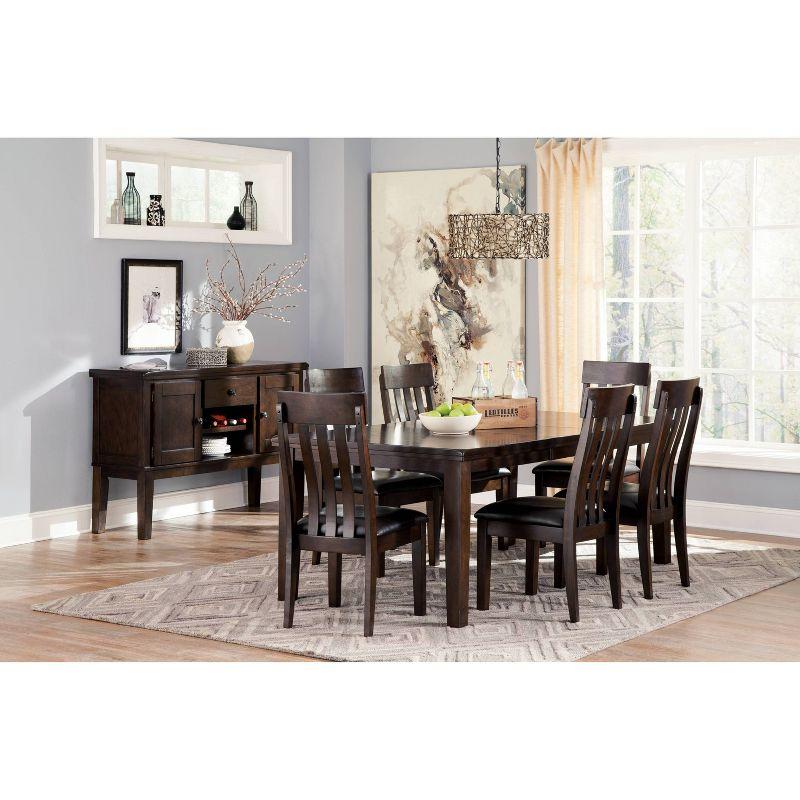 Signature Design by Ashley Haddigan Rectangular Extendable Dining Table Dark Brown: Seats 8, Wood Veneer, Butterfly Leaf
