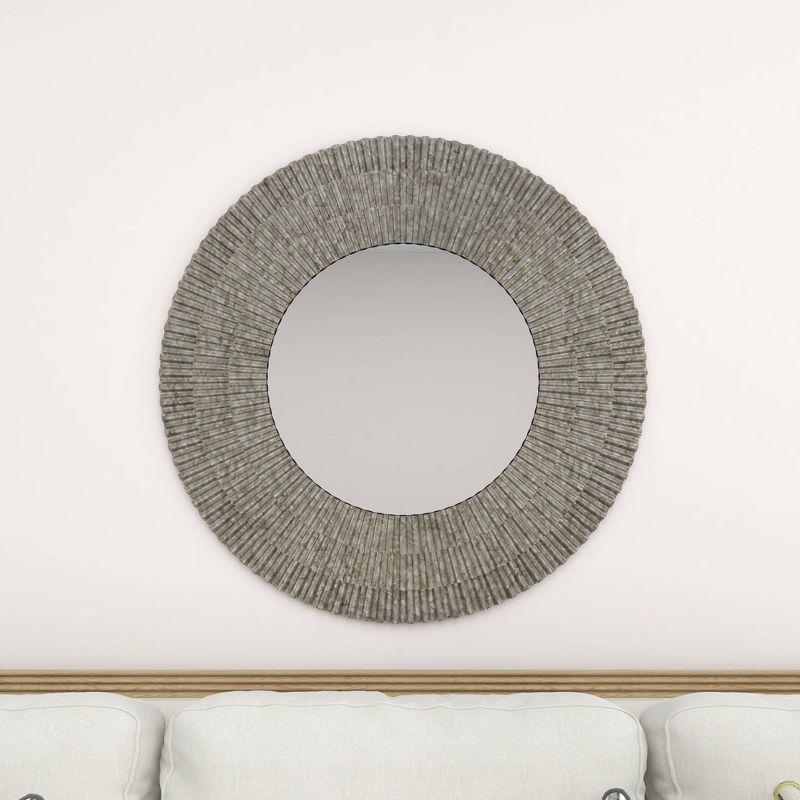 Farmhouse Metal Wall Mirror Gray - Olivia & May