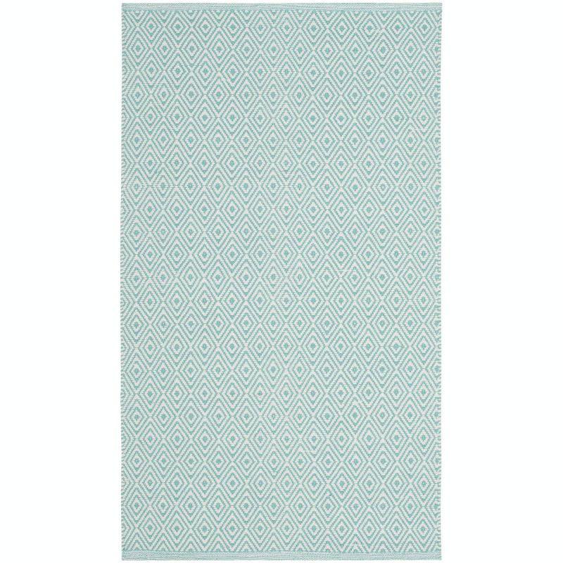 Montauk MTK515 Hand Woven Indoor Accent Rug - Ivory/Aqua - 2'6"x4' - Safavieh.