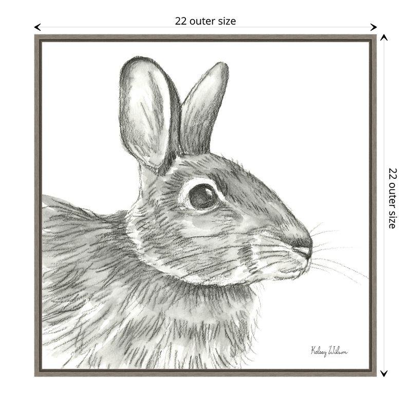 Amanti Art Watercolor Pencil II Rabbit by Kelsey Wilson Canvas Wall Art Print Framed 22-in. x 22-in.