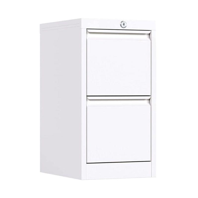 AOBABO 2 Drawer Vertical Steel File Organizer Filing Cabinet with Locking System and Adjustable Hanging Bars for Home and Office Organization, White